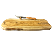 Plateau à fromages souris GM 39 x 18 cm en bois d'olivier massif