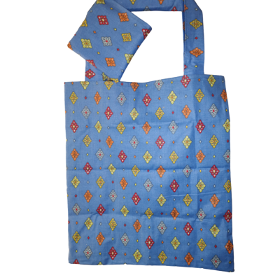 sac de courses  calissons bleu H 40 x l 37 cm
