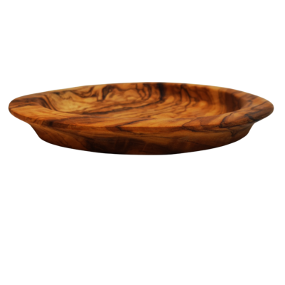 Petit plat ou assiette  D 18.5 cm en bois d'olivier massif