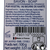 Boite  savon décoré  + savon 100 grs  de Provence Canelle orange