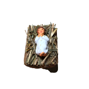 Santon Didier 7 cm - Jésus sur paille dans berceau bois