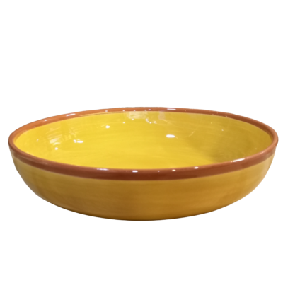 Saladier en terre cuite culinaire Plat  jaune  27 cm