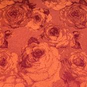  Nappe ronde  sur mesure -  Jacquard Coton enduit  - Fleurs  rouge