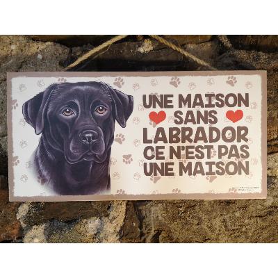 Plaque chien  Labrador noir