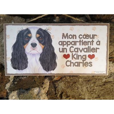 Plaque chien Cavalier king Charles noir