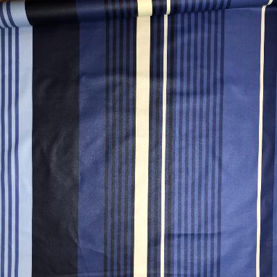 Tissu au mètre  - Coton enduit - Rayures bleu  - 160 cm de large