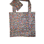 sac de courses - Calaveras gris multi - H 35 x l 38 cm