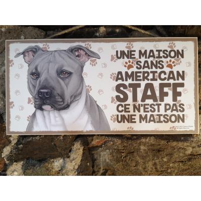 Plaque chien Américan staff