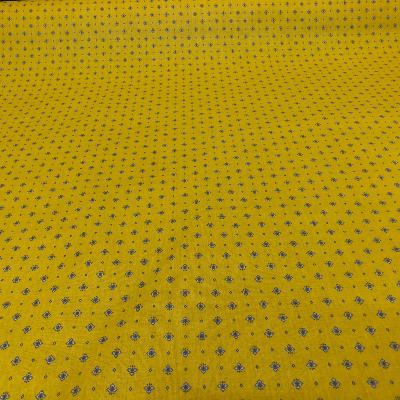 Tissu au mètre - Coton 100 % - Grasse mouche jaune bleu - 160 cm de large