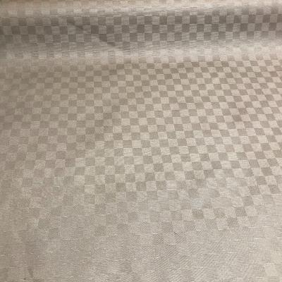 Tissu au mètre  - Jacquard  poly Coton enduit - Cubex taupe  - 160 cm de large