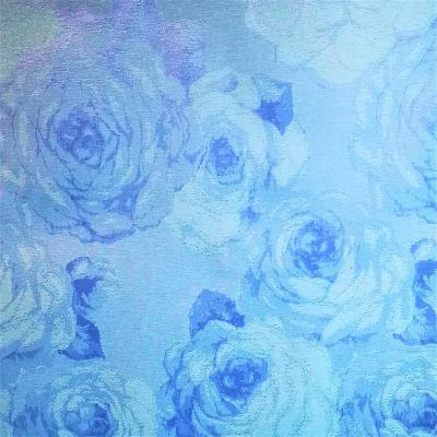 Tissu au mètre - Jacquard damassé enduit - bleu ciel - 155 cm de large