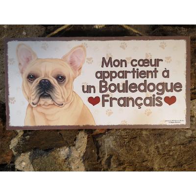 Plaque chien Bouledogue Français fauve