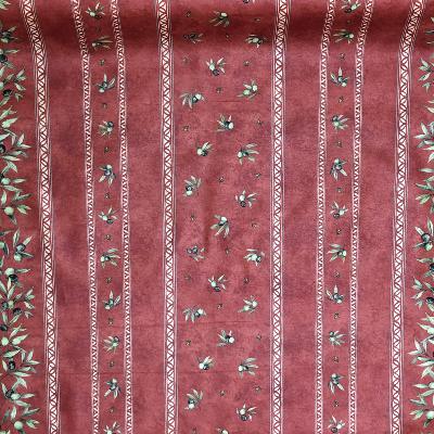 Tissu au mètre  - Coton enduit - Oliveraie rayures Terracotta - 160 cm de large