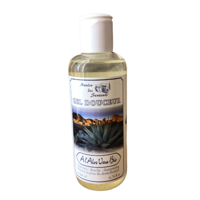 Gel douceur  à l'Aloe vera BIO - bain, douche, shampooing, 200 ml -  Moulin des senteurs
