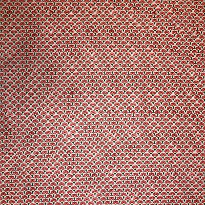 Nappe sur mesure - coton enduit  - Eventails dorées rouge
