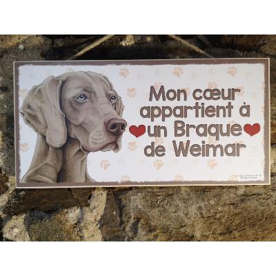 Plaque chien  Braque de Weimar
